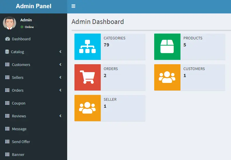 ecommerce multi vendor admin dashboard