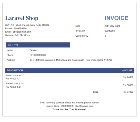 How To Generate Invoice PDF In Laravel