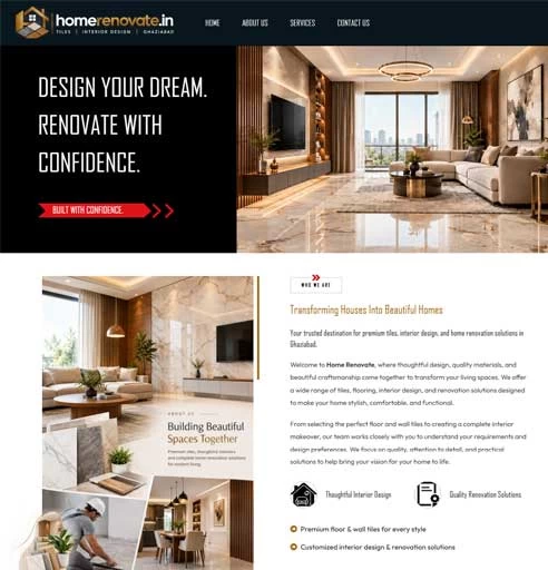 Home Renovate – Tiles, Interior Design & Home Renovation Website
